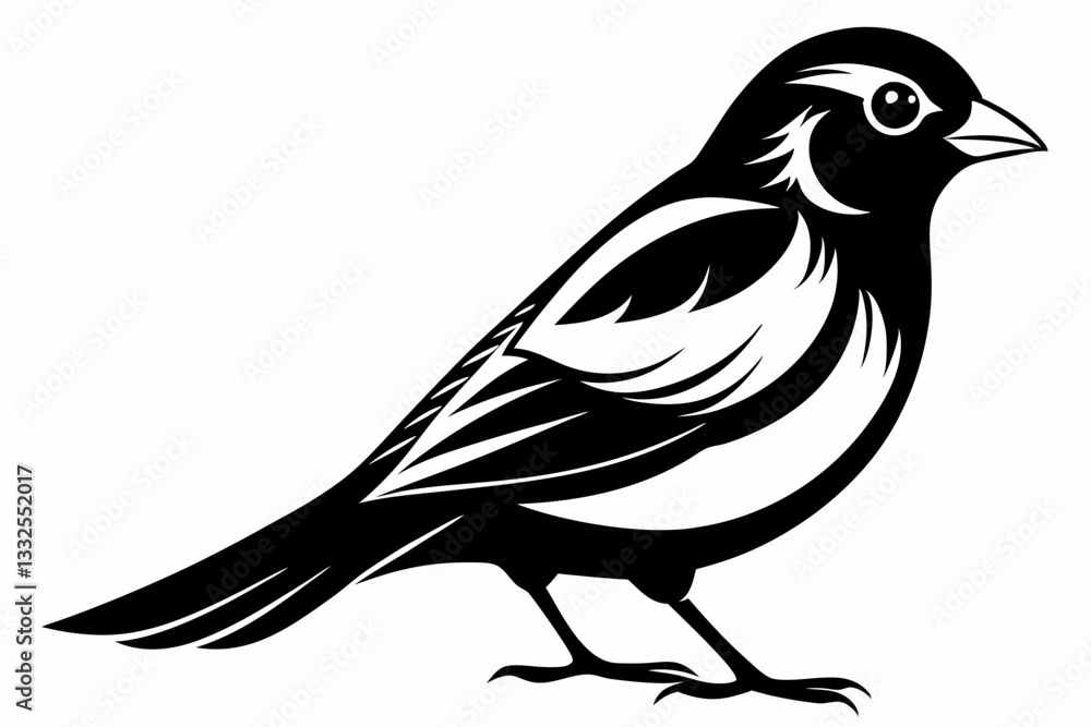 finch bird line art silhouette vector illustration finch bird line art silhouette vector illustration
