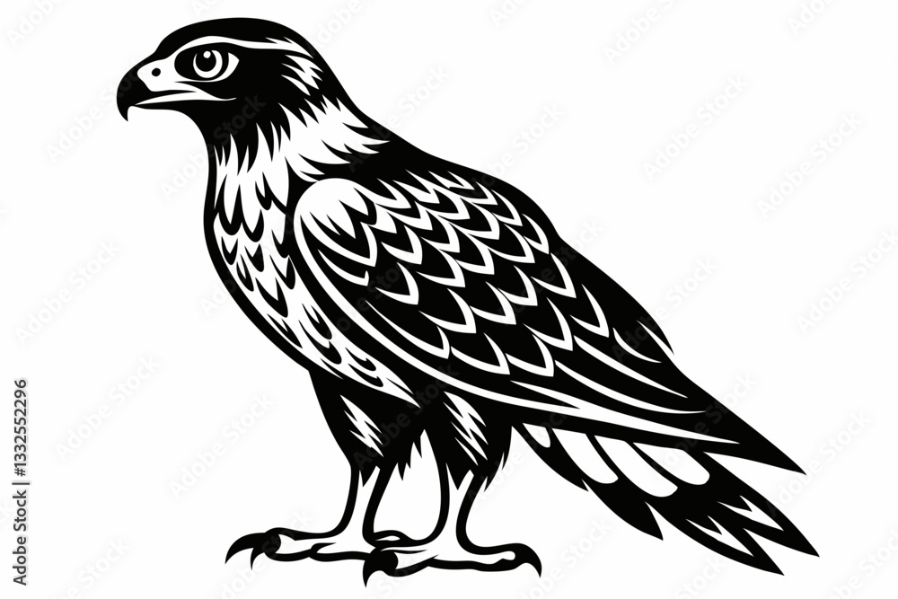 Fototapeta premium harrier bird line art silhouette vector illustration