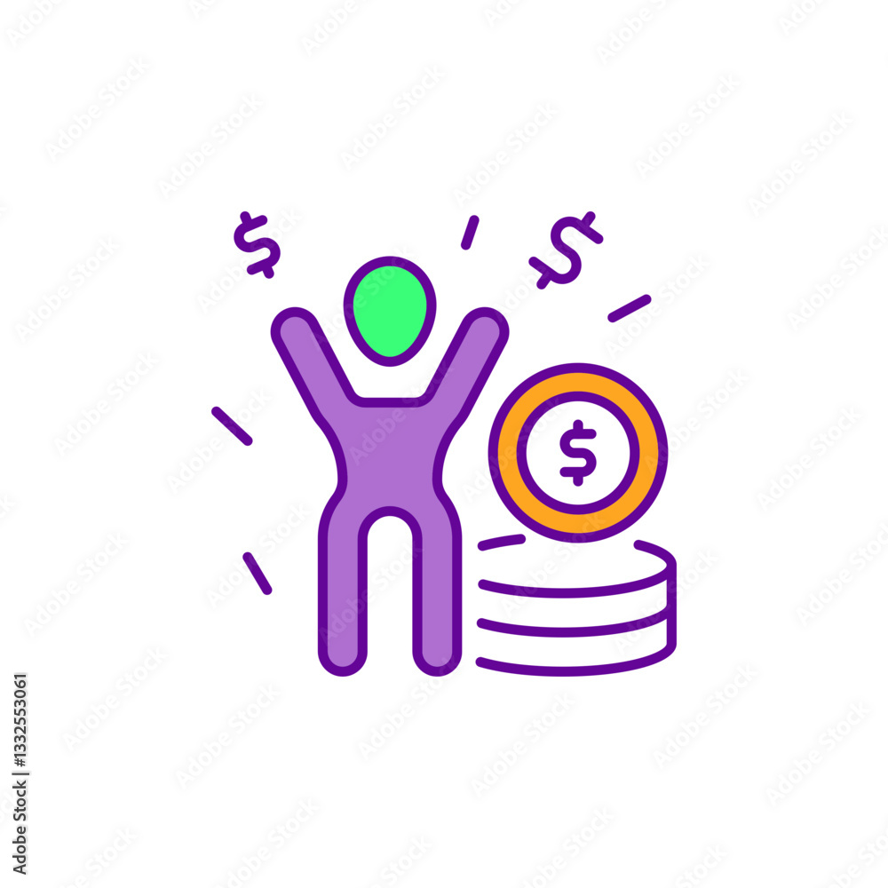 Financial Freedom Icon for Achieving Economic Independence. Financial Freedom Icon for Achieving Economic Independence.