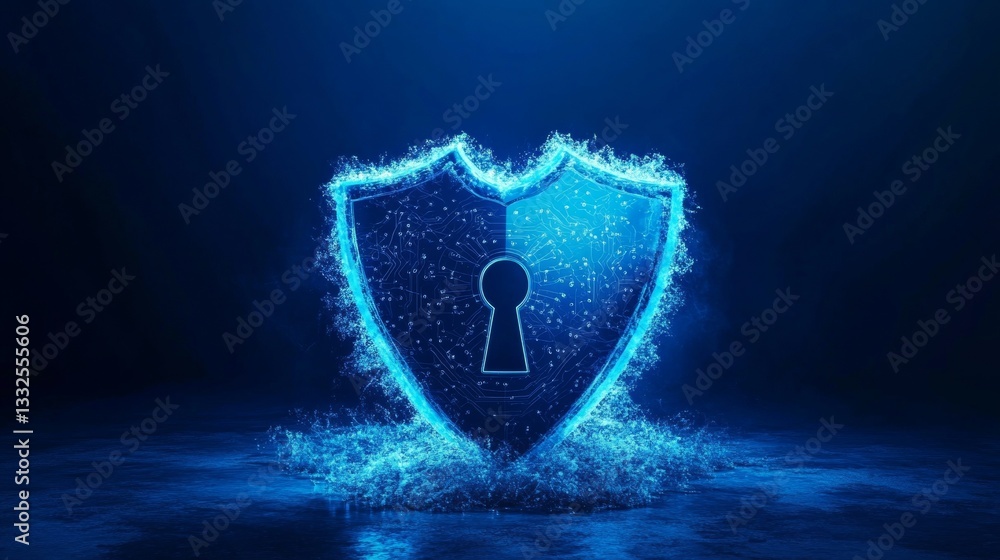 Fototapeta premium Futuristic quantum encryption design featuring abstract neural network patterns for security concepts