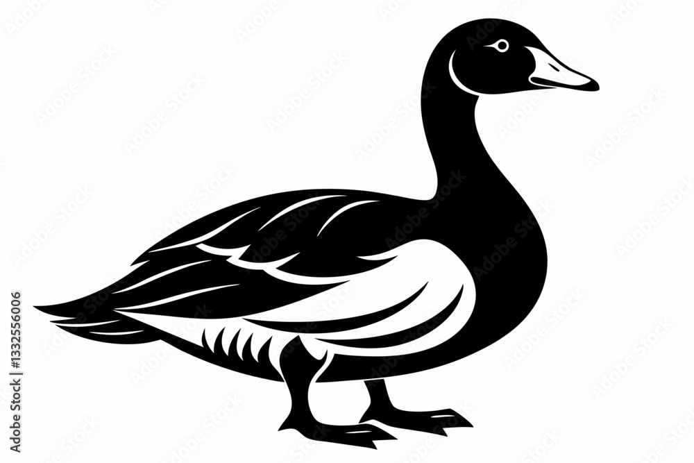 snow goose line art silhouette vector illustration snow goose line art silhouette vector illustration