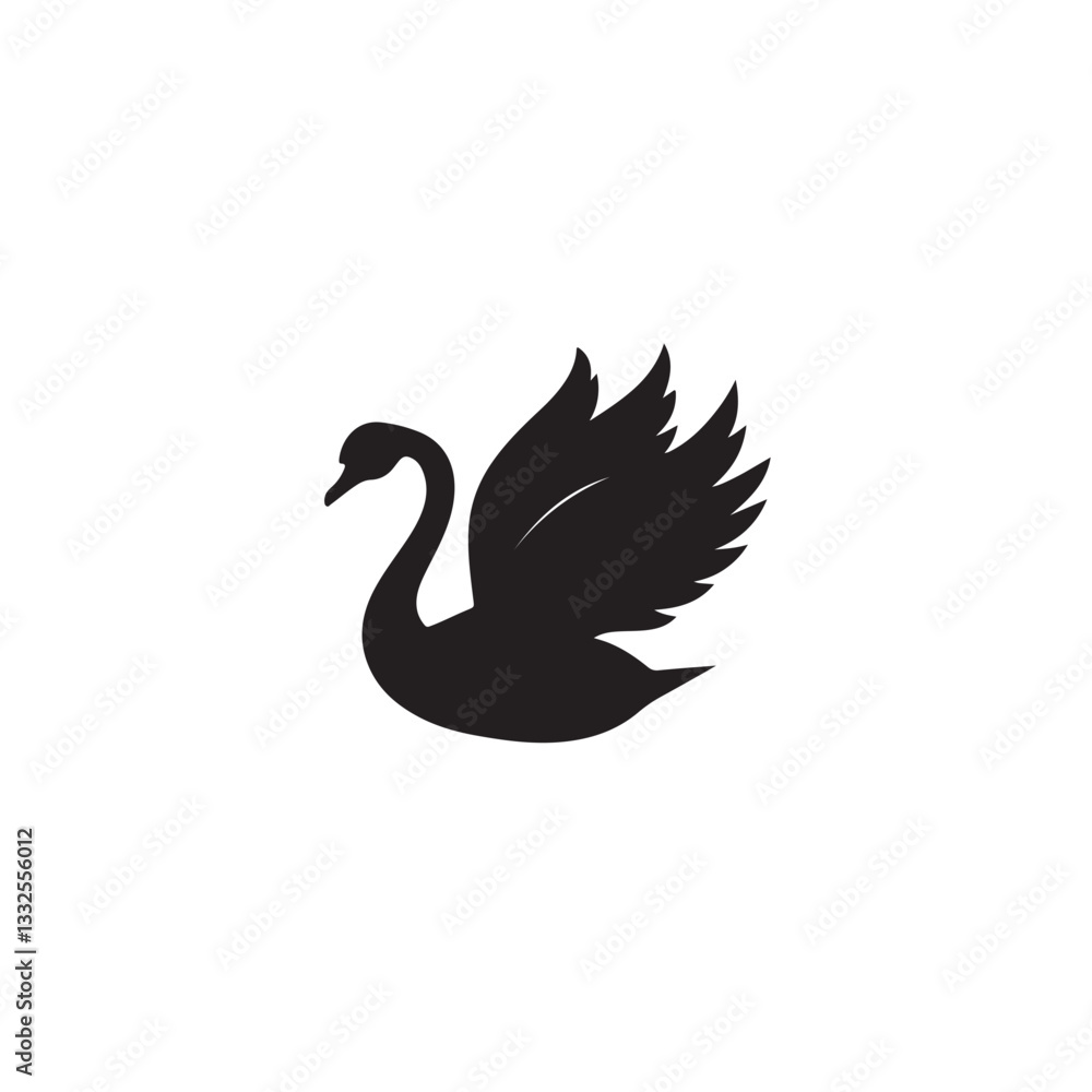 Fototapeta premium elegant swan icon vector image