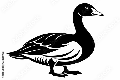  snow goose line art silhouette vector illustration