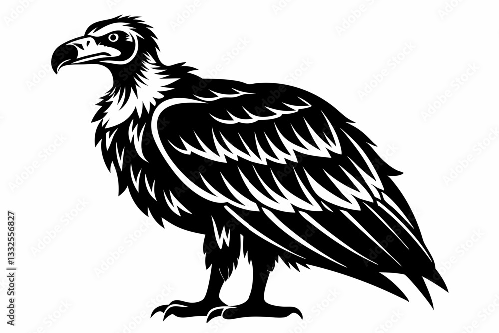 Fototapeta premium vulture bird line art silhouette vector illustration
