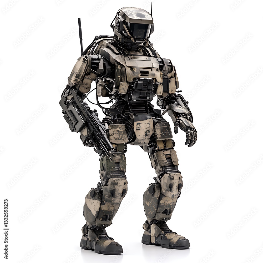 Futuristic Soldier in Advanced Armor: A highly detailed, futuristic soldier stands at attention, clad in advanced combat armor equipped with cutting-edge technology. Futuristic Soldier in Advanced Armor: A highly detailed, futuristic soldier stands at attention, clad in advanced combat armor equipped with cutting-edge technology.