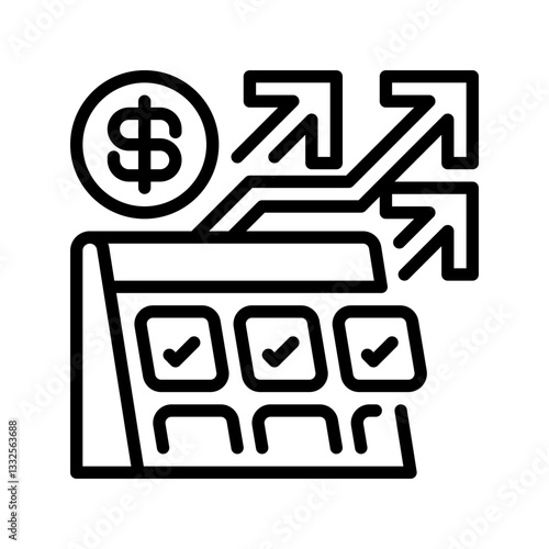 Revenue Forecasting line icon. linear style sign for mobile concept and web design. Outline vector icon. Symbol, logo illustration. Vector graphic