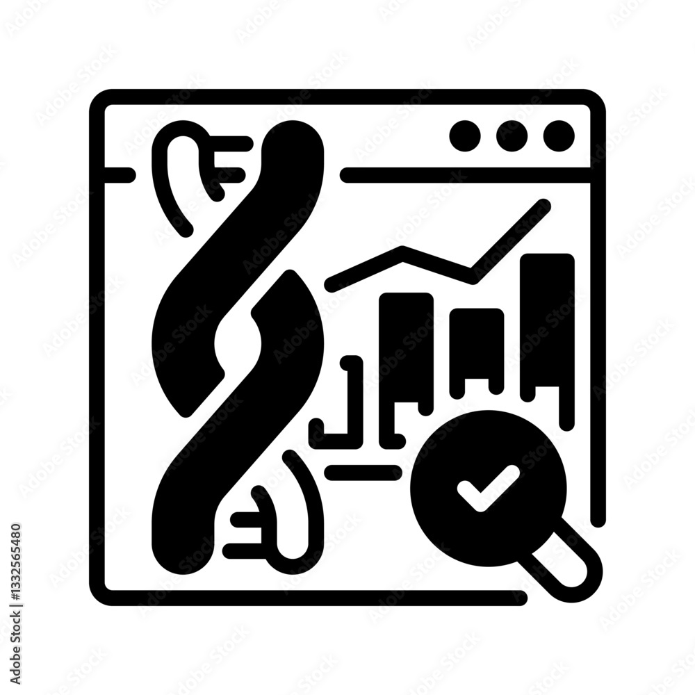 Genetic Data Analysis line icon. linear style sign for mobile concept and web design. Outline vector icon. Symbol, logo illustration. Vector graphic Genetic Data Analysis line icon. linear style sign for mobile concept and web design. Outline vector icon. Symbol, logo illustration. Vector graphic