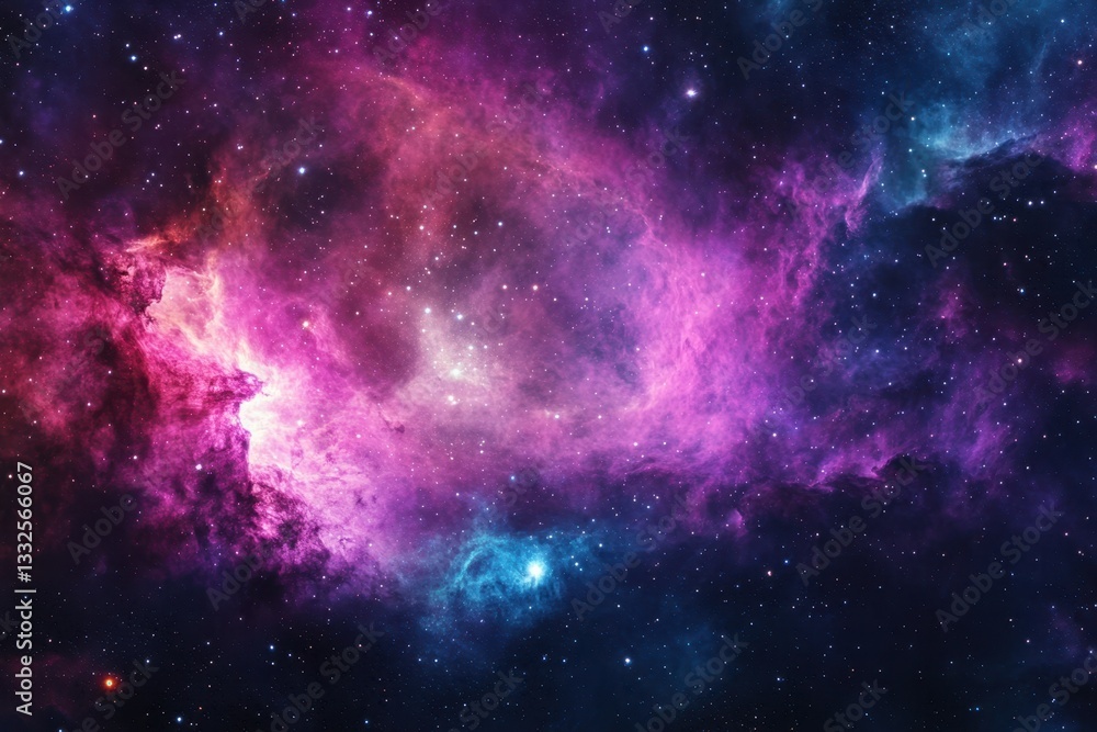 Obraz premium Vibrant nebula with swirling clouds and distant stars in the cosmos