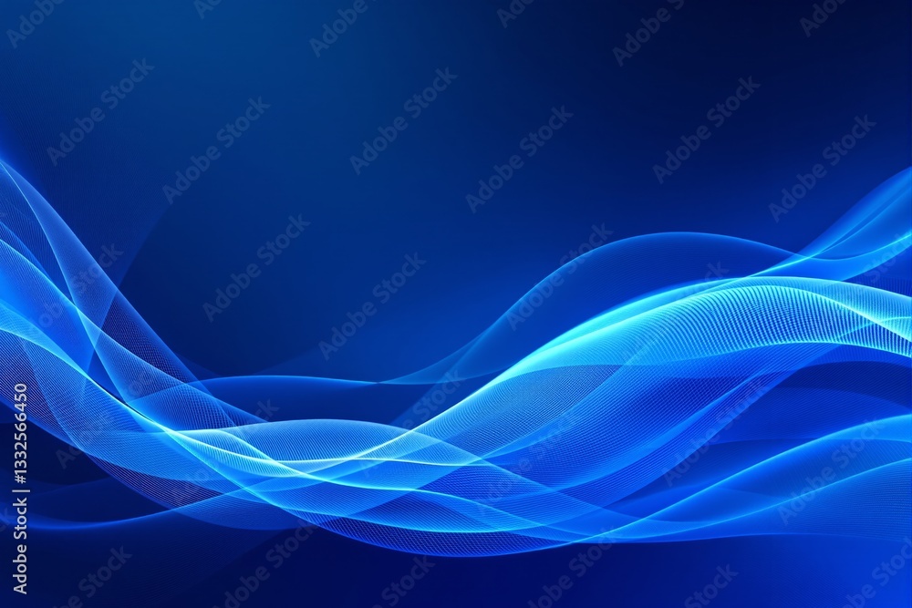 Abstract blue wave design on a gradient background. Abstract blue wave design on a gradient background.