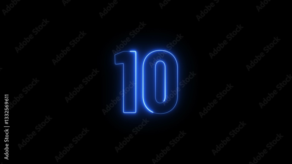 Abstract glowing neon business 10 number concept illustration background. Abstract glowing neon business 10 number concept illustration background.