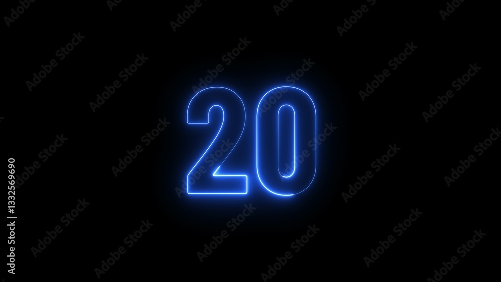 Abstract glowing neon business 20 number concept illustration background. Abstract glowing neon business 20 number concept illustration background.