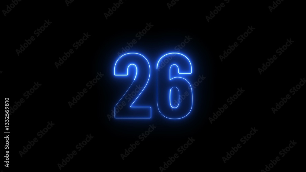 Abstract glowing neon business 26 number concept illustration background. Abstract glowing neon business 26 number concept illustration background.