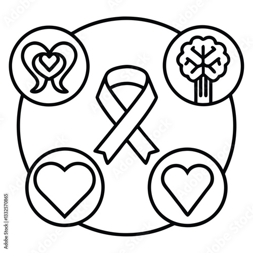 Mental health awareness day vector illustration icon elements symbols