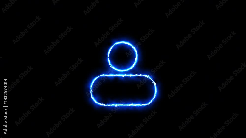 Neon Blue User Icon Animation on Black Background - Futuristic Digital Avatar for UI, UX, Websites, and Videos. Neon Blue User Icon Animation on Black Background - Futuristic Digital Avatar for UI, UX, Websites, and Videos.