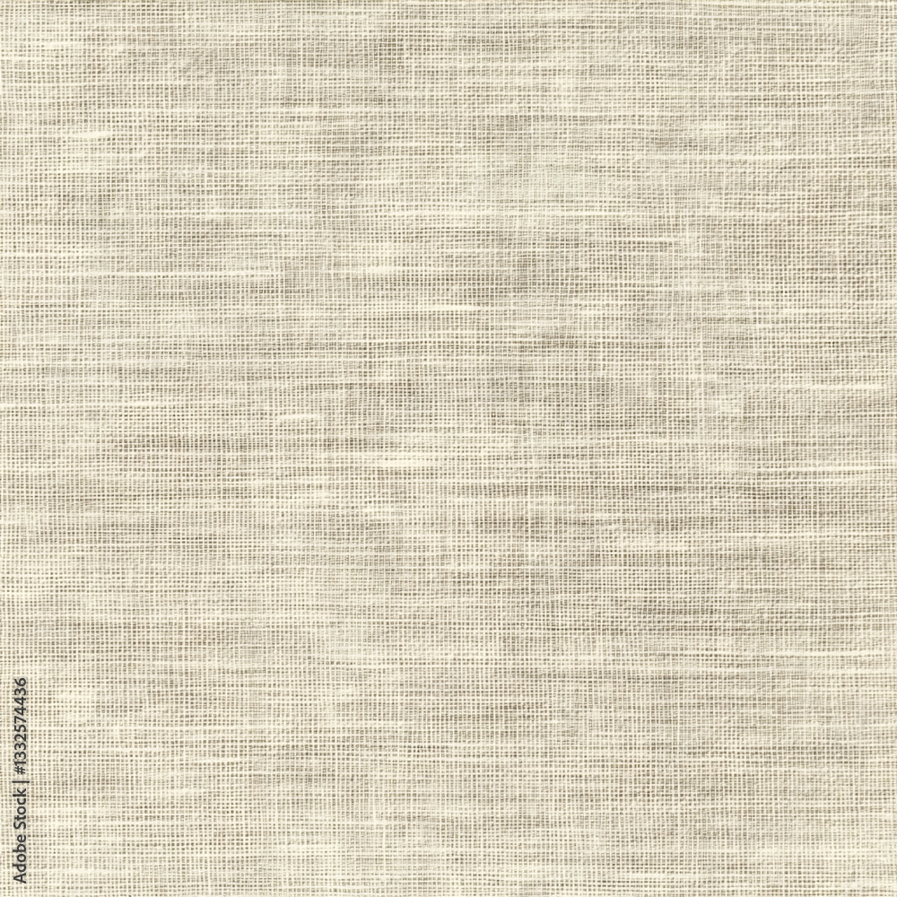 Fototapeta premium Natural beige linen fabric with soft folds and delicate dried flowers, creating a minimalist and organic aesthetic for textile and interior design