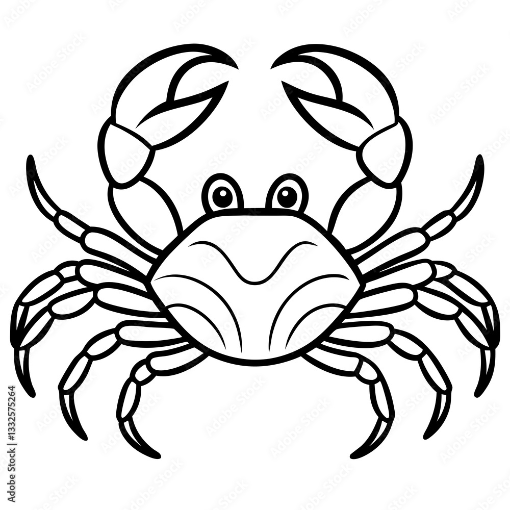 Fototapeta premium Modern Crab Outline Drawing