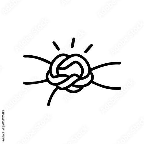Stress knot icon in black and white