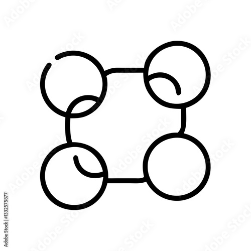 Connection chain icon in black and white