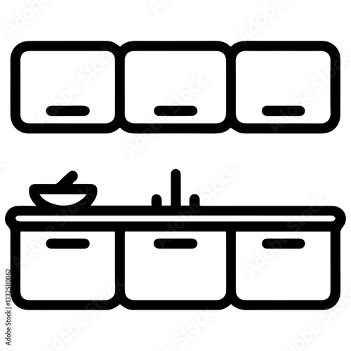 Set of kitchen icons vector.