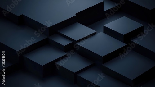 Abstract Dark Cubes Background