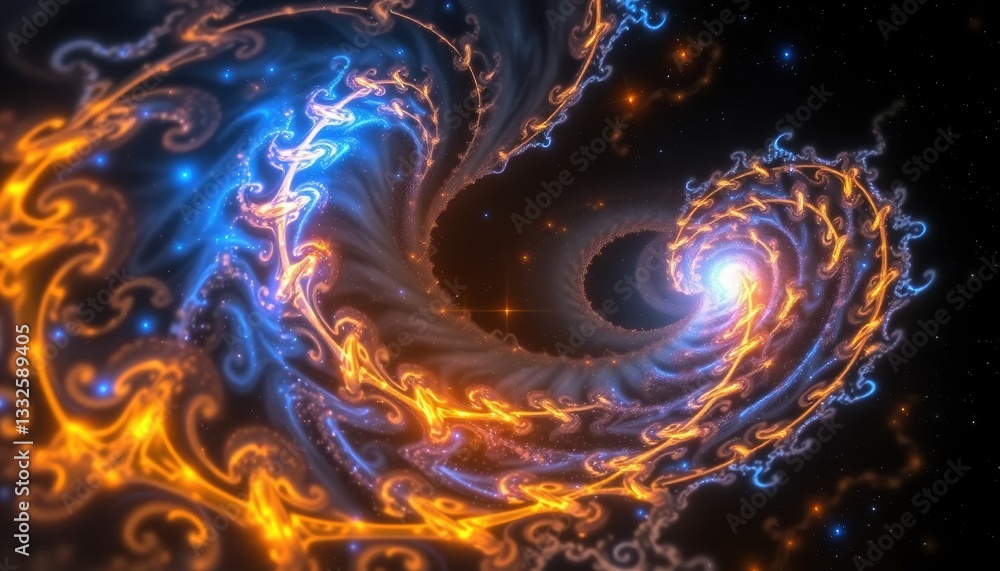 Spiral Galaxy Artwork, Fractal Design, Digital Illustration, Cosmic Environment, Vibrant Colors, Abstract Viewpoint Spiral Galaxy Artwork, Fractal Design, Digital Illustration, Cosmic Environment, Vibrant Colors, Abstract Viewpoint