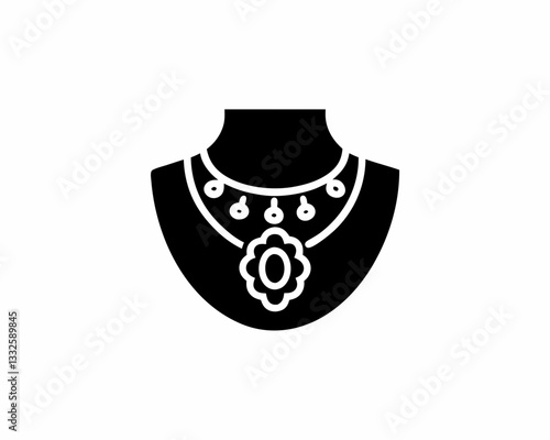 creative details Necklace Icon vector illustration