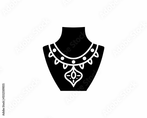 creative details Necklace Icon vector illustration