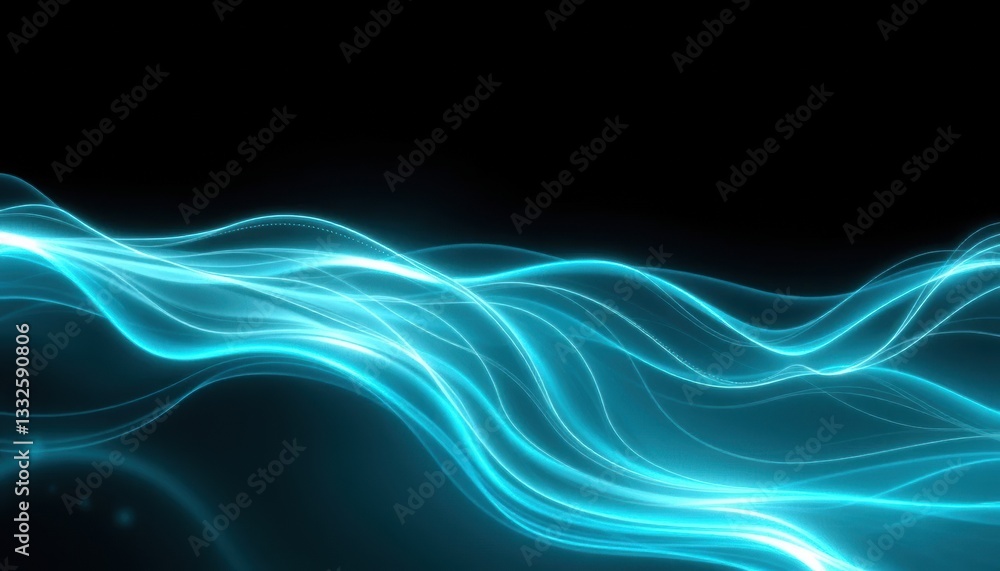 Futuristic Plasma Wave Display, Abstract Visual, Digital Realm, High-Tech Design, Neon Cyan Effect Futuristic Plasma Wave Display, Abstract Visual, Digital Realm, High-Tech Design, Neon Cyan Effect