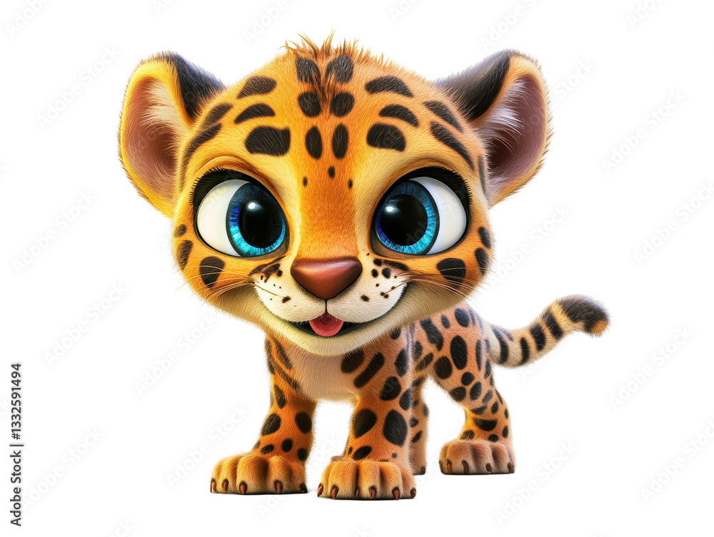 Isolated Little Cheetah Isolated Little Cheetah