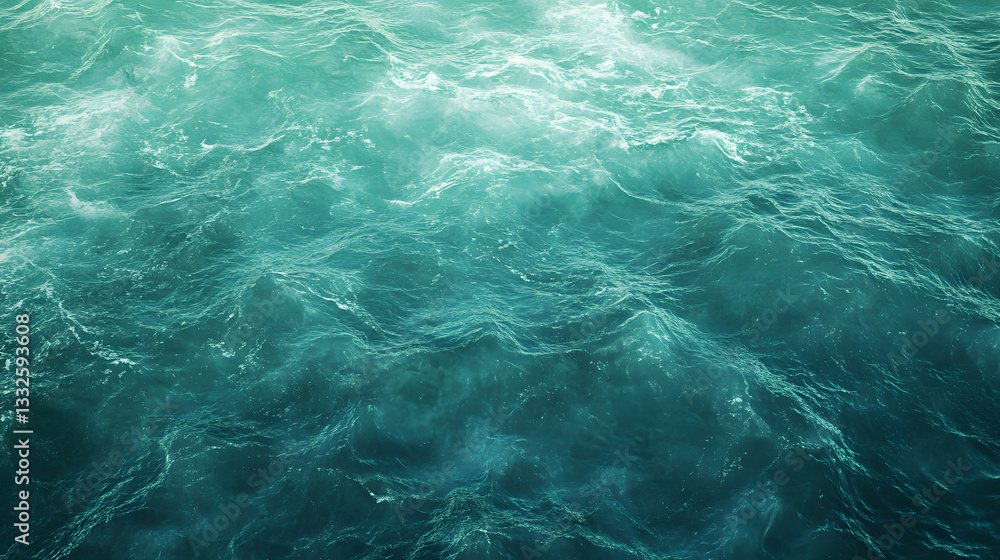 Fototapeta premium Abstract Teal Ocean Water Texture - Deep Sea Waves Background