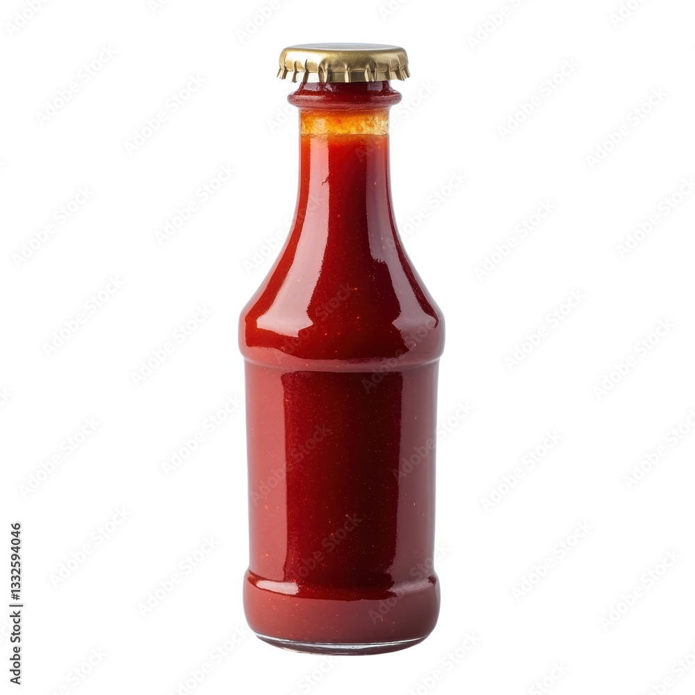 Culinary Red Ketchup Bottle on transparent background. Culinary Red Ketchup Bottle on transparent background.