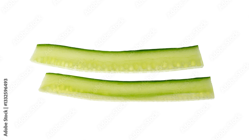 Cucumber cut isolated, cucumber slices macro, green vegetable cuts for salad isolated, healthy fresh pieces Cucumber cut isolated, cucumber slices macro, green vegetable cuts for salad isolated, healthy fresh pieces