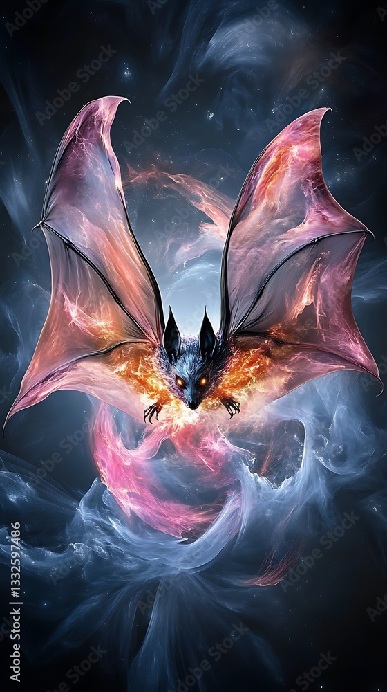 Obraz premium The cosmic abyss a sci-fi adventure of the enigmatic plasma bat and alien mysteries