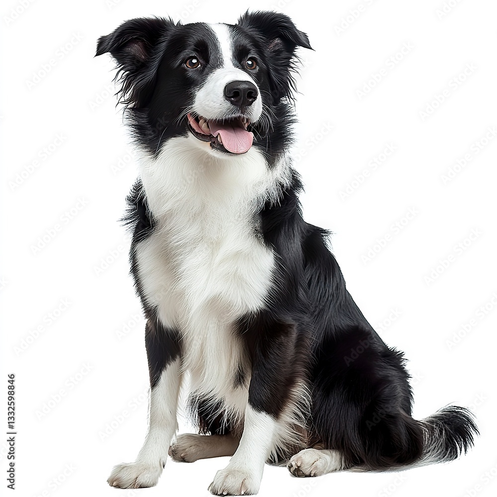 Fototapeta premium Border Collie Dog isolated on white background