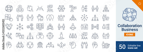 Collaboration icons Pixel perfect. teamwork, management, communication, ...	
