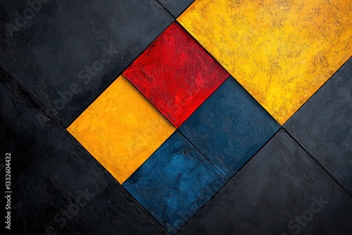 Colorful Geometric Triangles Abstract Art Painting Texture on Canvas