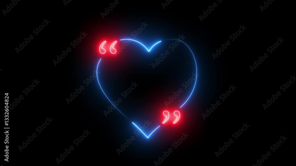 Quote neon speech bubble revealing. Laser frame motion background. Quote neon speech bubble revealing. Laser frame motion background.