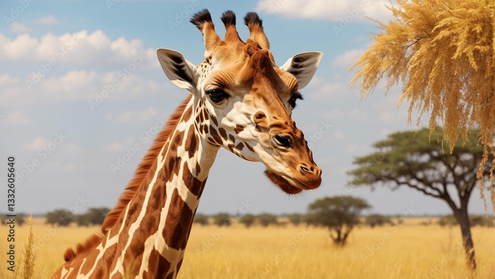 Naklejka premium Giraffe in the Plains.