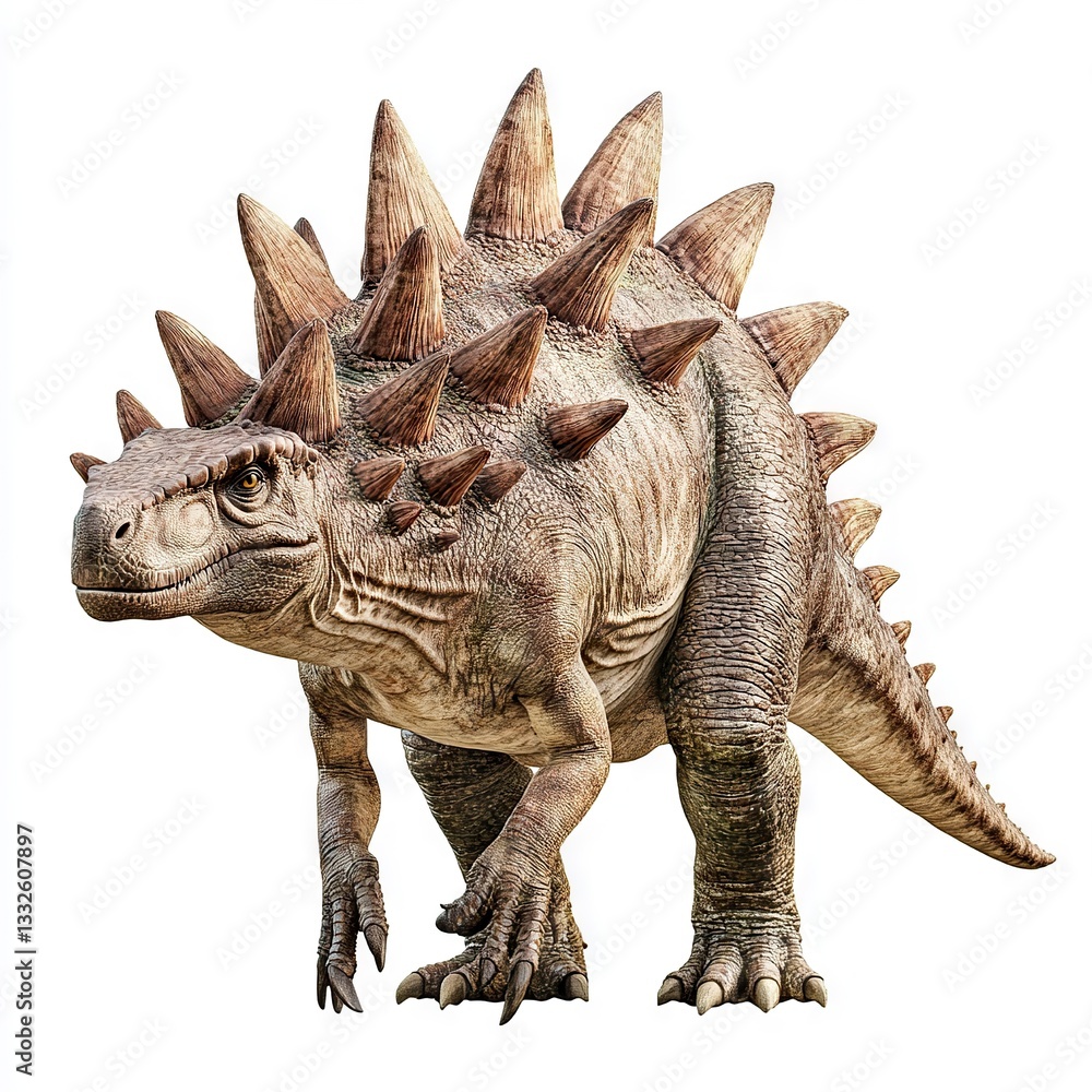 Fototapeta premium Photo of Dinosaur Stegosaurus isolated on white background