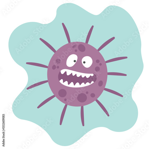  Angry virus cartoon illustration