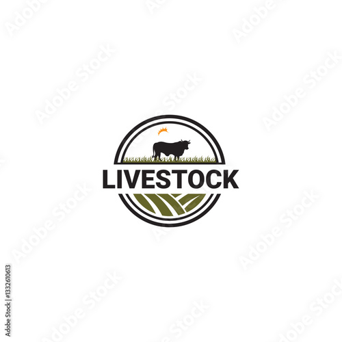 Vector livestock logo design. Cattle, Goat, Chicken livestock logo template
