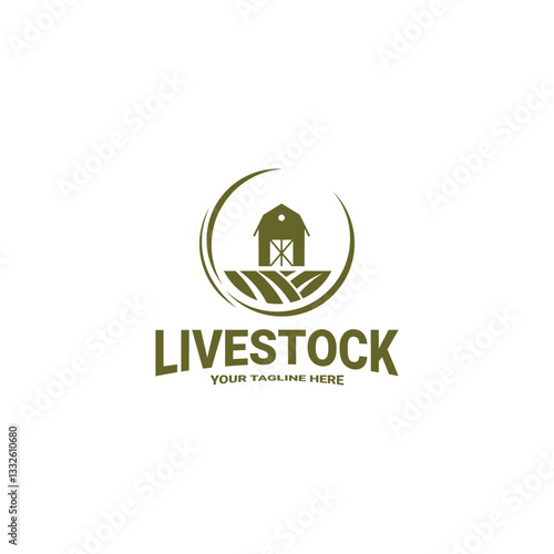 Vector livestock logo design. Cattle, Goat, Chicken livestock logo template