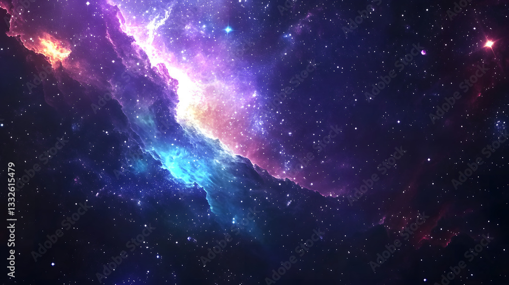 Obraz premium Cosmic Nebula Vibrant Colors and Celestial Wonders in Deep Space