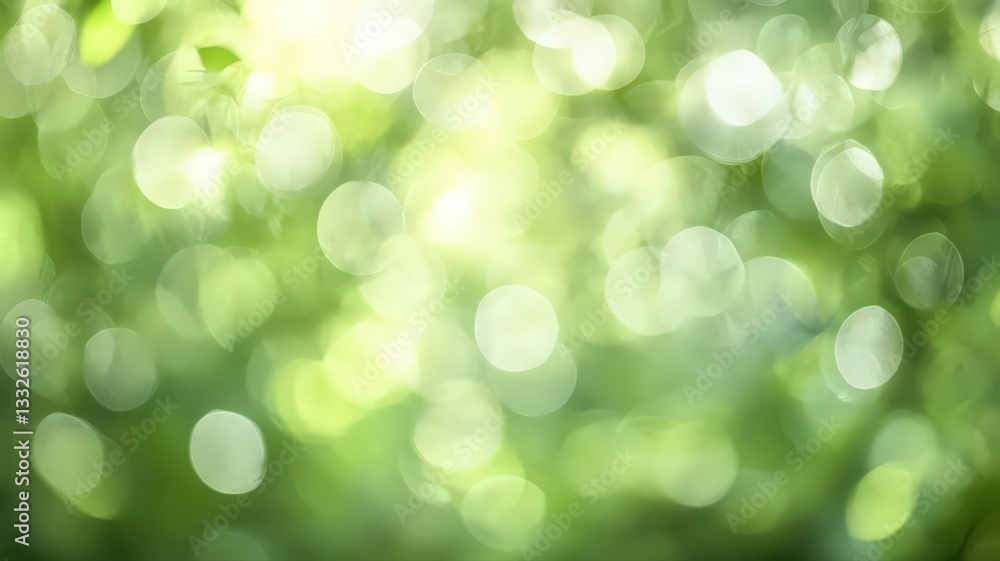 Bright Green Bokeh Background Abstract Nature Texture