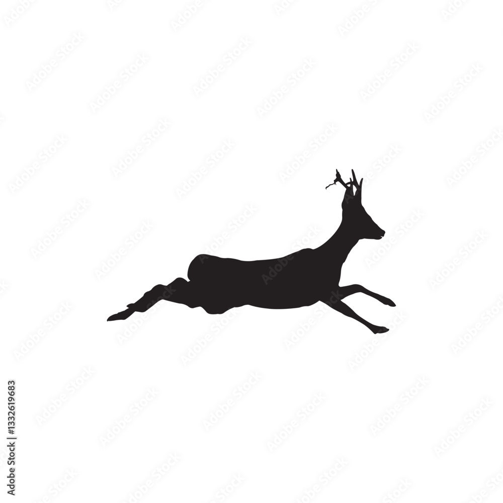 Fototapeta premium black silhouette of deer
