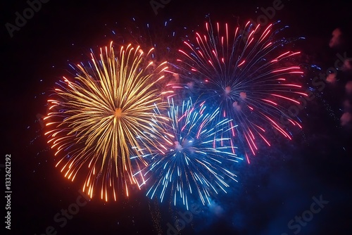 Intense Fireworks Night Show Abstract Pattern Texture