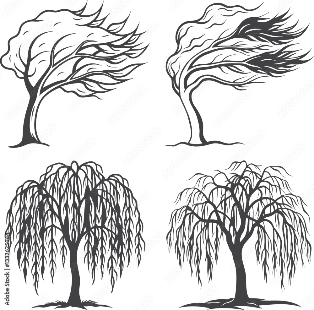 Fototapeta premium set of trees vector