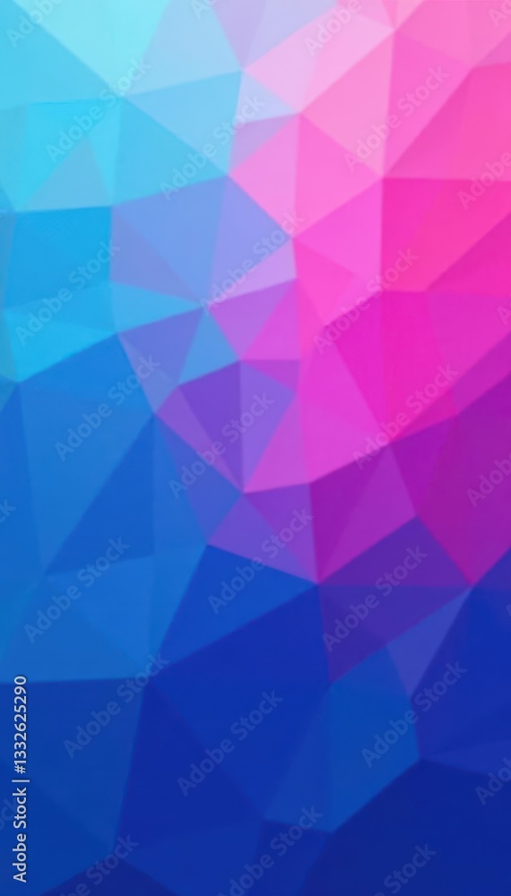 Fototapeta premium Abstract blue pink gradient polygon background, texture, pastel, rhombus