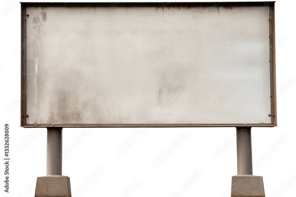 Fototapeta premium Empty billboard blank space for advertisement, positioned on a sturdy base. Ideal for showcasing messages or promotional content in urban settings.