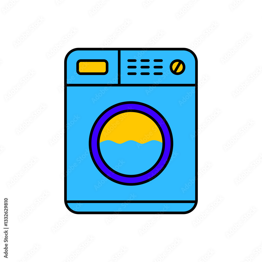 Washing Machine Icon. Washing Machine Vector Icon in line style design. Washing Machine Symbol. Vector illustration. Washing Machine Icon. Washing Machine Vector Icon in line style design. Washing Machine Symbol. Vector illustration.